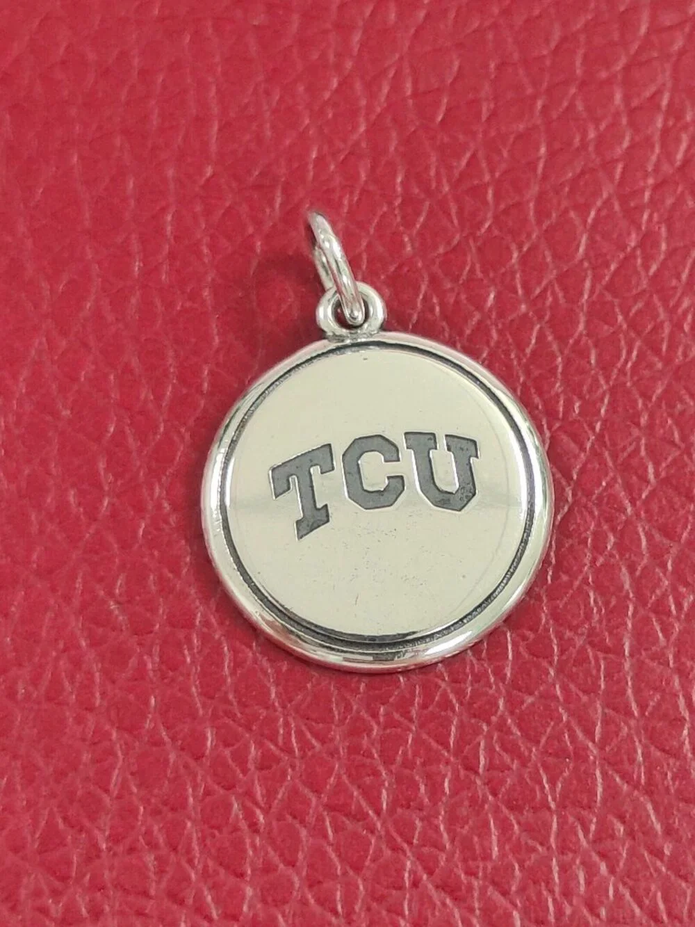 James Avery Texas Christian University Disc Charm Sterling Silver with box